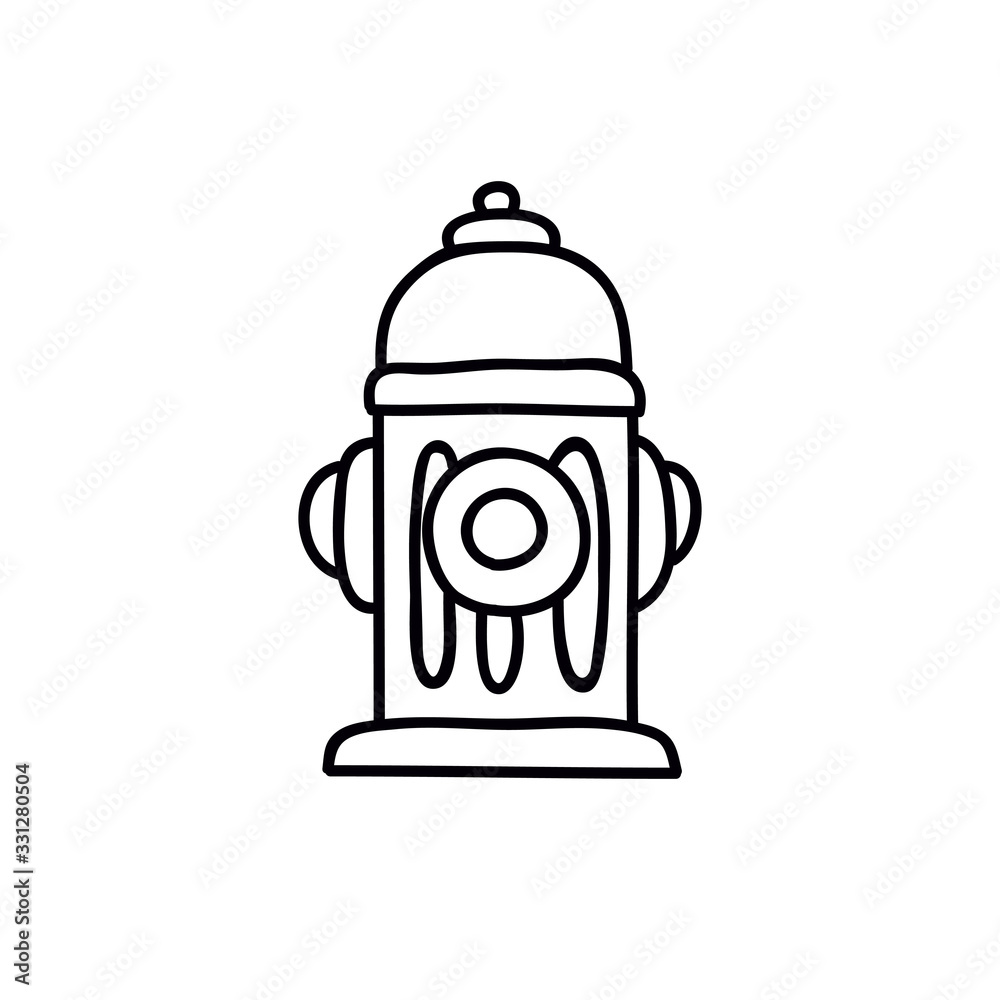 fire hydrant doodle icon, vector illustration fire hydrant doodle icon, vector illustration