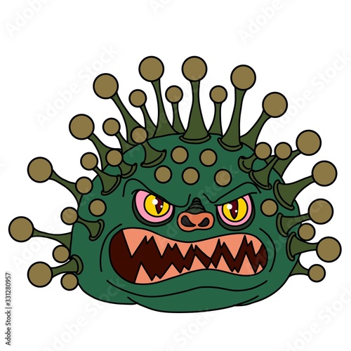 COVID-19. Corona Virus. Very dangerous and predatory virus. The virus that causes the disease in humans, from the common cold to SARS. 2019-nCoV. Vector illustration.