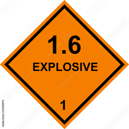 Wallpaper Mural Explosive dangerous caution sign. Dangerous goods placards class 1. Black on orange background. Torontodigital.ca