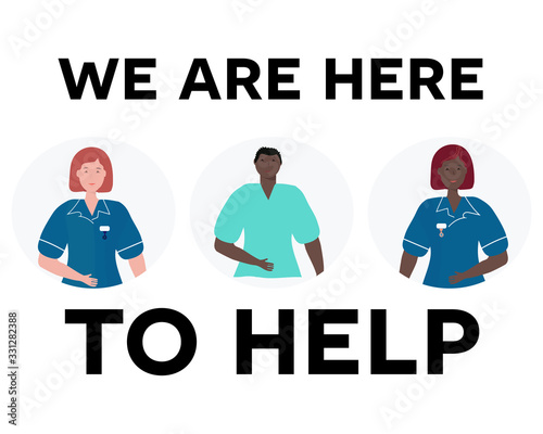 COVID-19 Clinical staff with note we are here to help