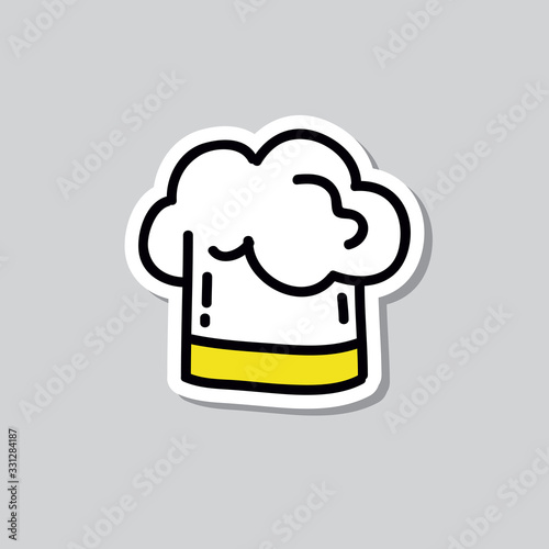 chef hat doodle icon, vector illustration