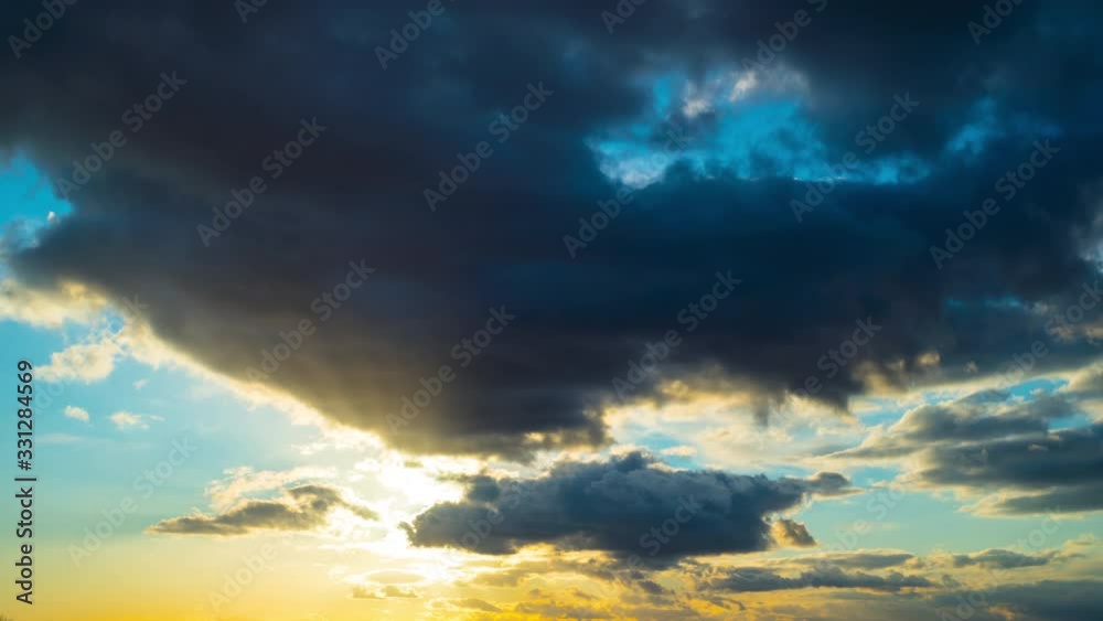 Rain clouds sunset, long time-lapse Rain clouds sunset, long time-lapse