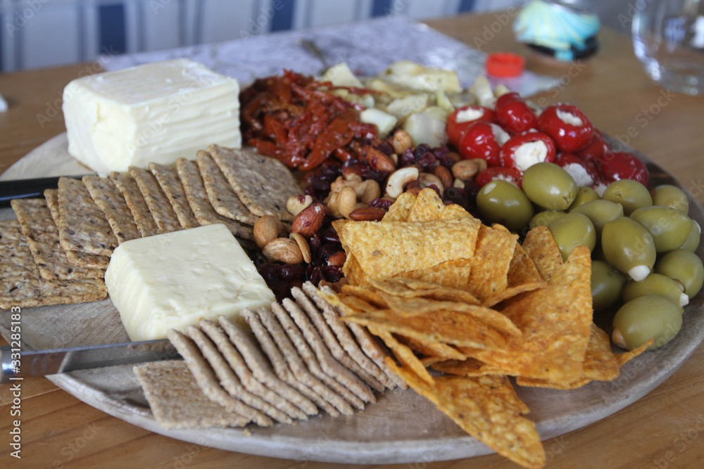 Cheese and snacks platter
