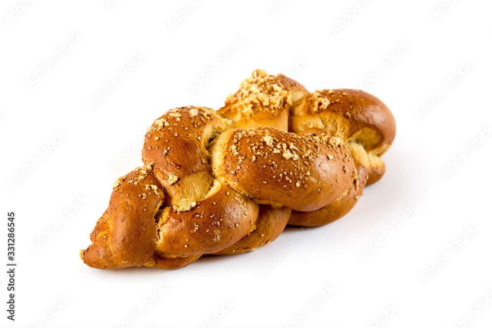 Challah , Enriched Yeast Dough bread issolated on white background Challah , Enriched Yeast Dough bread issolated on white background