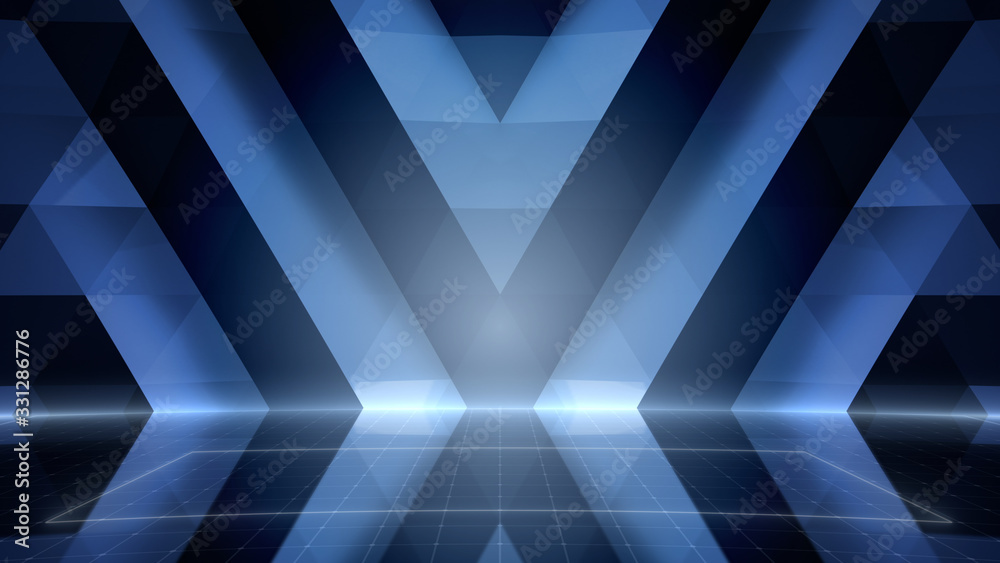 Fototapeta premium Simple Design Geometric Stage Theater business 3D illustration background.