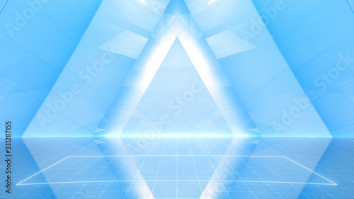 Simple Design Geometric Stage Theater business 3D illustration background.