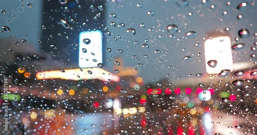 Driving in the famous strip on a rainy day