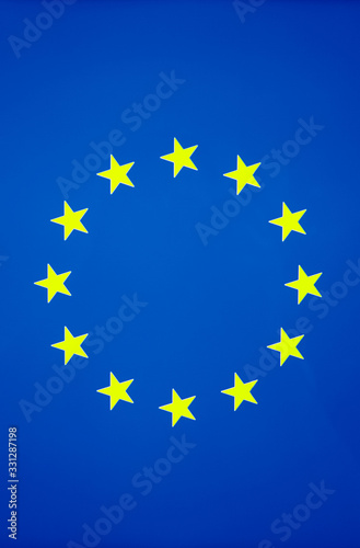 European Union flag near plan photo