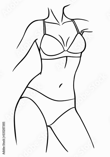 simple female silhouette in underwear