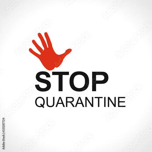 STOP. Quarantine. Vector information banner.