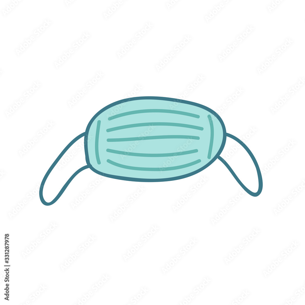 Naklejka premium medical mask doodle icon, vector illustration
