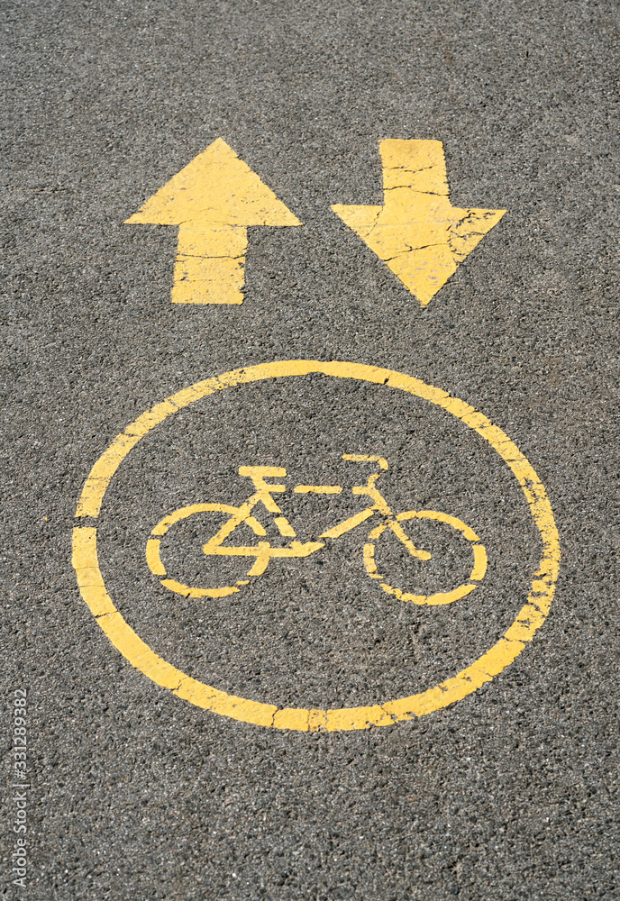sign for cyclists on the road sign for cyclists on the road