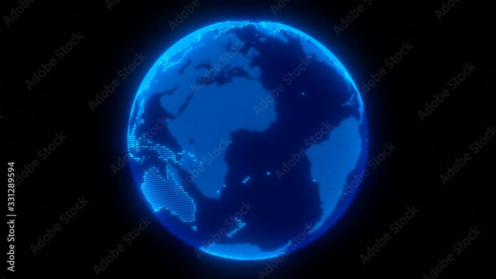 spinning globe transparent world animation