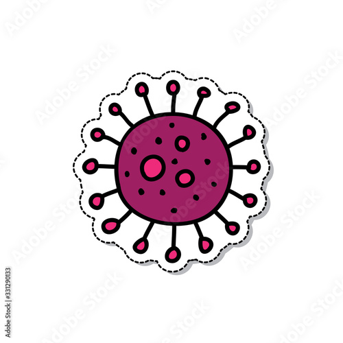coronavirus doodle icon, vector illustration