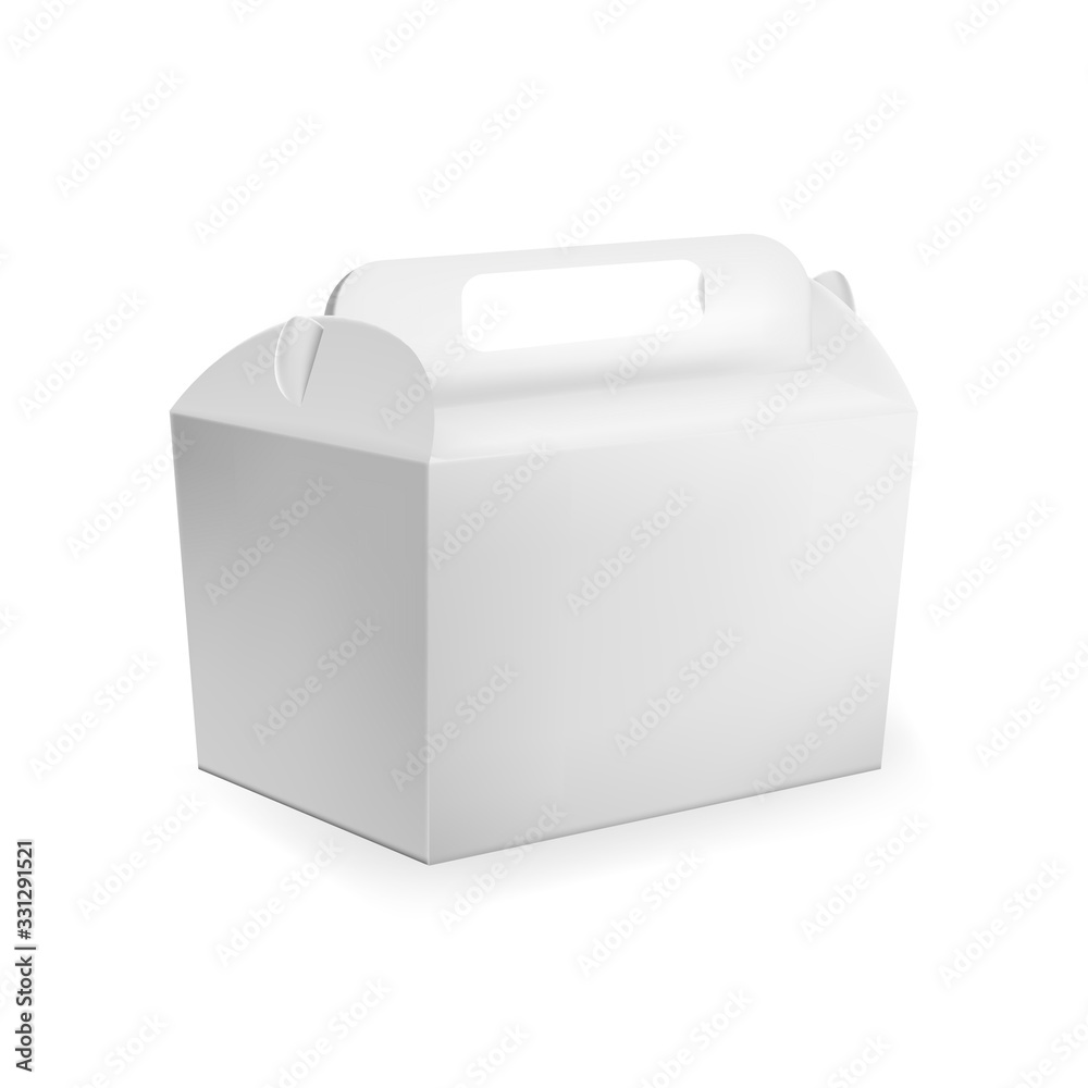 Realistic Detailed 3d White Blank Cardboard Fast Food Box Template Mockup. Vector Realistic Detailed 3d White Blank Cardboard Fast Food Box Template Mockup. Vector
