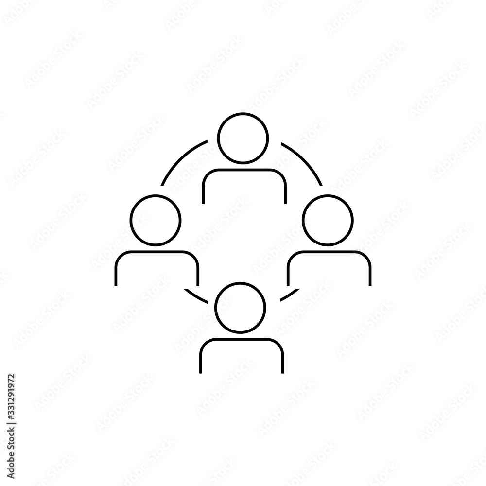 Four connected silhouette sign. Business conference eps ten Four connected silhouette sign. Business conference eps ten