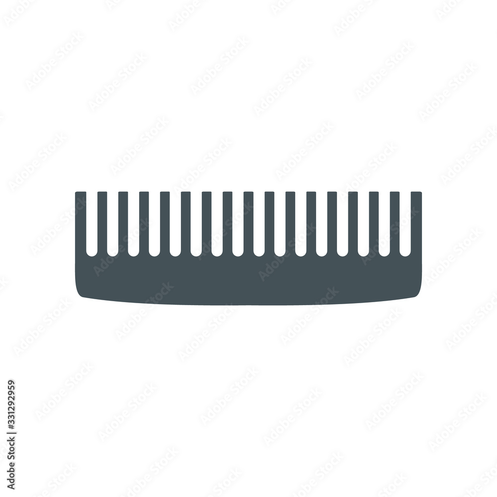Comb flat vector icon illustration isolated on white. Hair fixing sign. Hairdresser symbol.