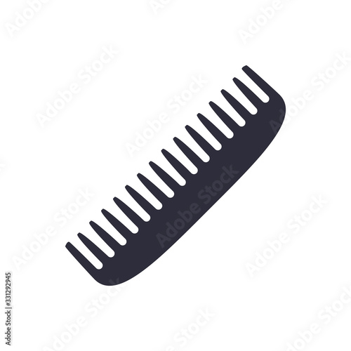 Comb flat vector icon illustration isolated on white. Hair fixing sign. Hairdresser symbol.