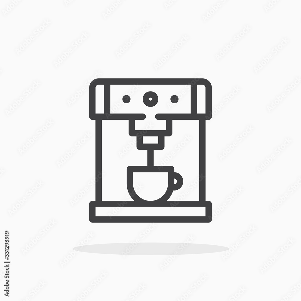 Coffee machine icon in line style. Editable stroke. Coffee machine icon in line style. Editable stroke.