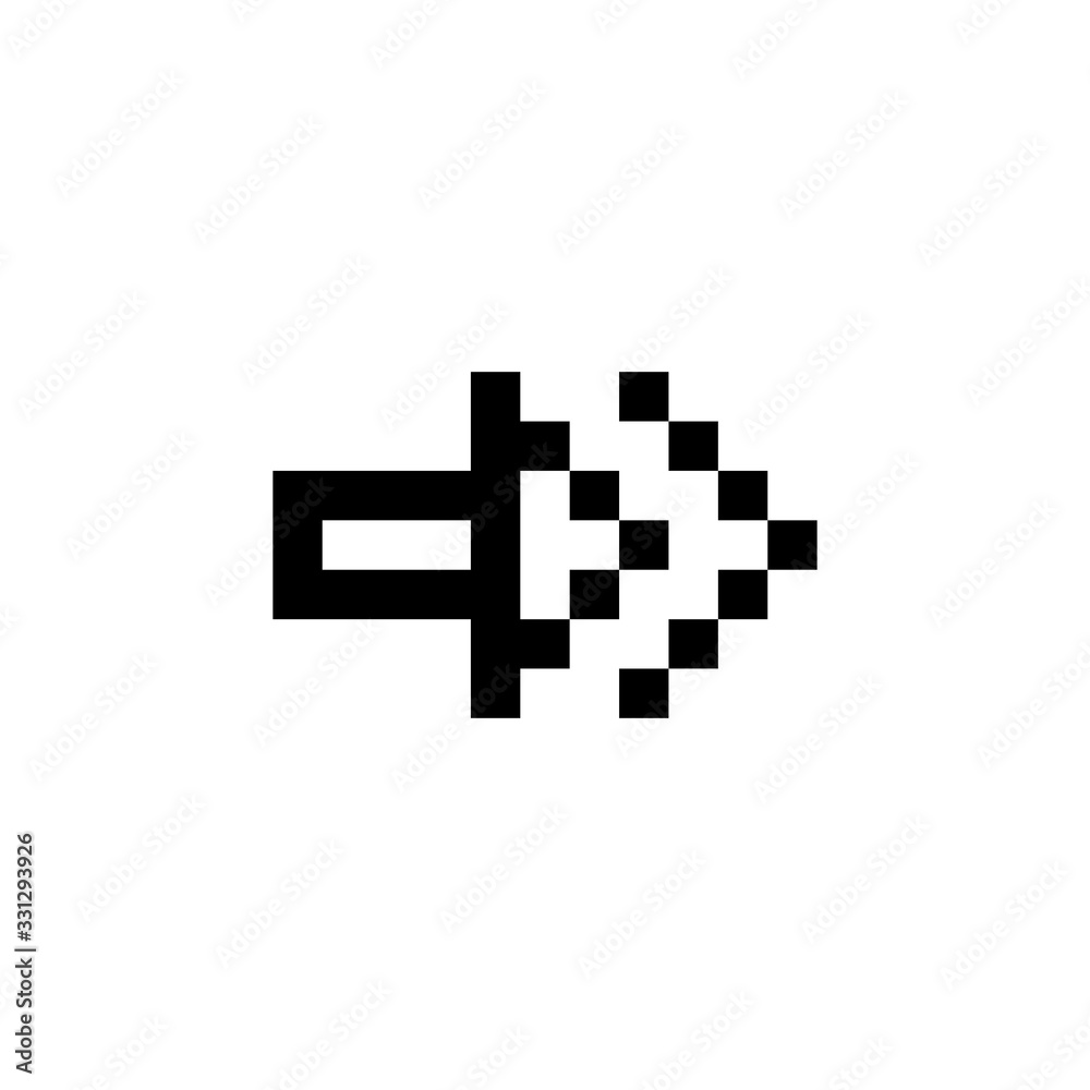 fast , speed and arrow icon. Perfect for application, web, logo, game and presentation template. icon design pixel art and line style fast , speed and arrow icon. Perfect for application, web, logo, game and presentation template. icon design pixel art and line style