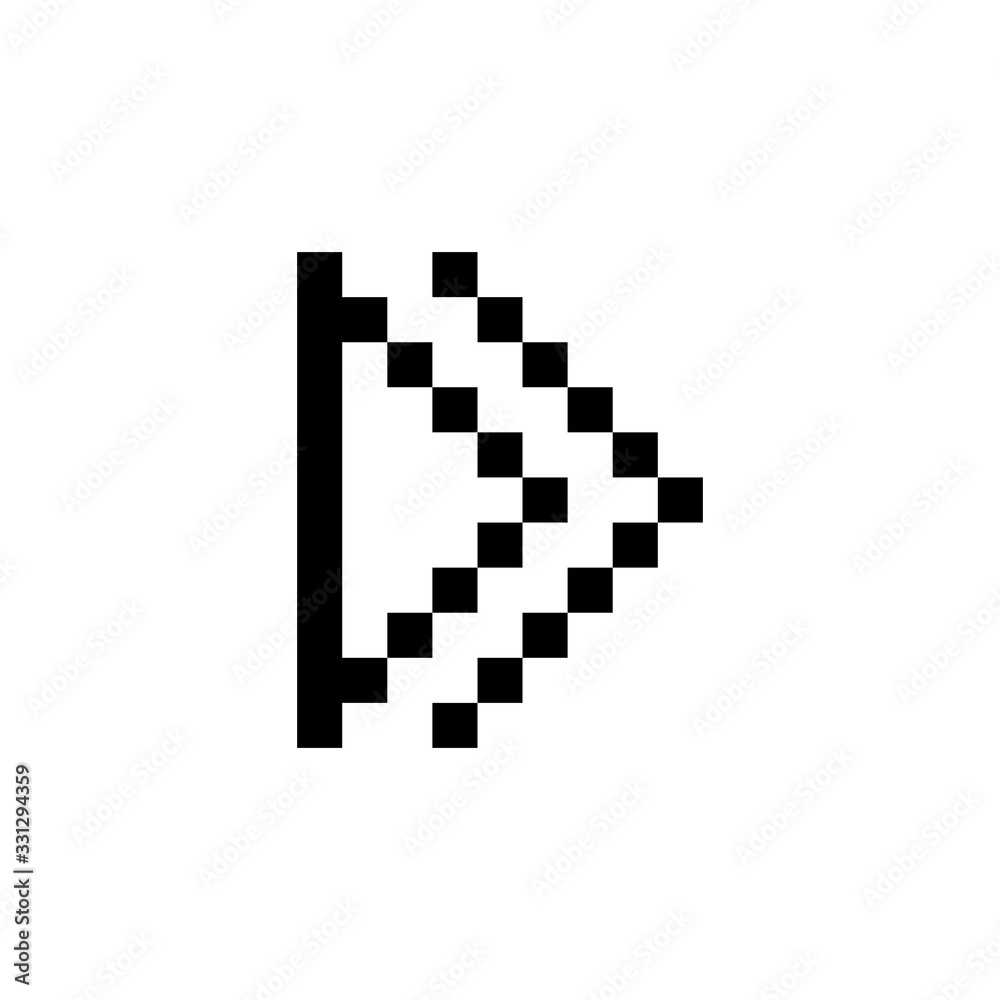 skip, next, previous, back, open and arrow icon. Perfect for application, web, logo, game and presentation template. icon design pixel art and line style