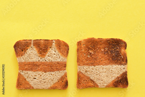 Obraz na płótnie Crusty Bread Toast Slice And Summer Tan Lines w salonie