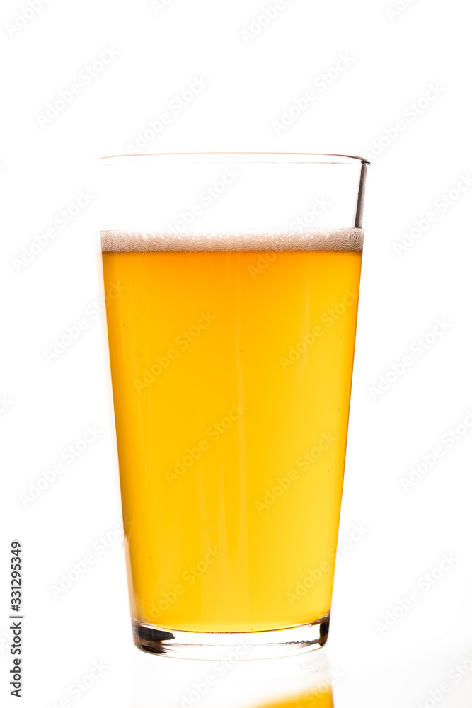 Glass of Ice Cold Beer Isolated on White Glass of Ice Cold Beer Isolated on White