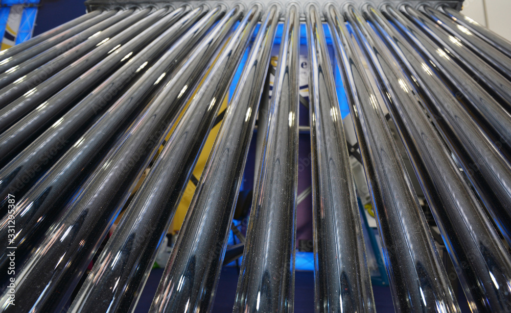 Close up on Vacuum Glass Tubes For Solar Water Heater Close up on Vacuum Glass Tubes For Solar Water Heater