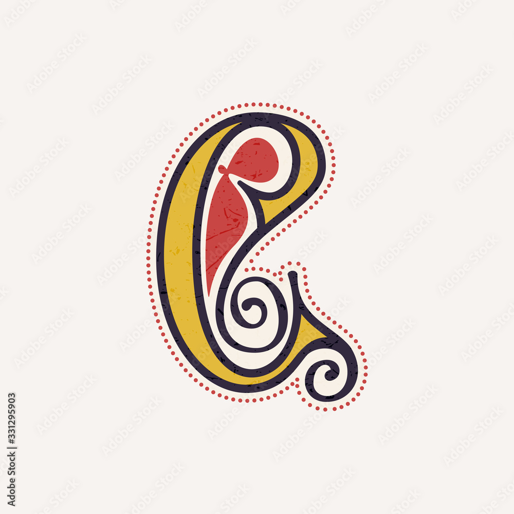 C letter logo in true celtic knot-spiral style. C letter logo in true celtic knot-spiral style.