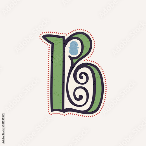 B letter logo in true celtic knot-spiral style.
