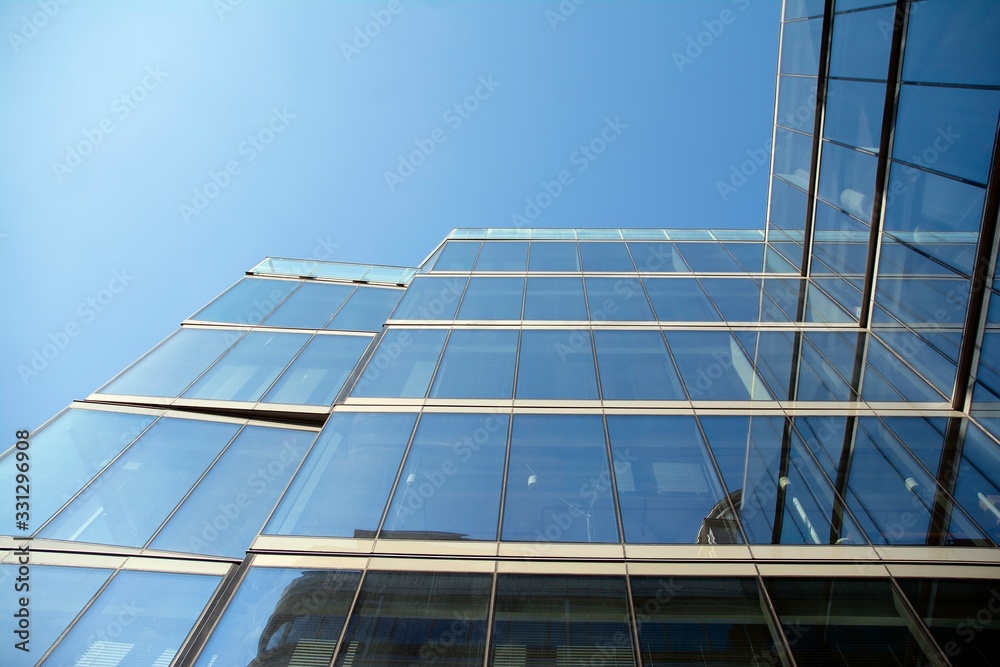 Office building in city center on a background closeup Office building in city center on a background closeup