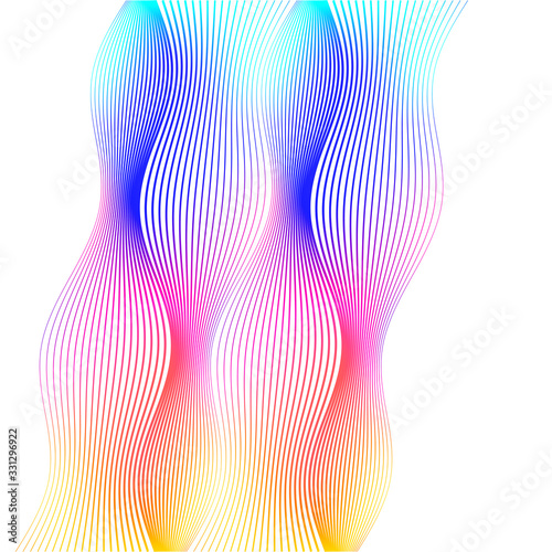 Abstract vertical wavy stripes on white background07