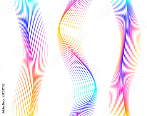 Abstract vertical wavy stripes on white background09