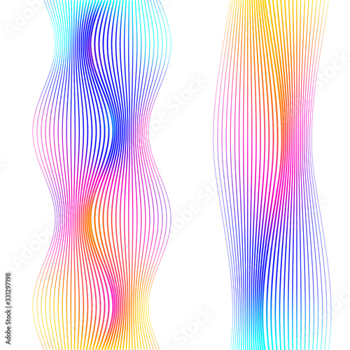 Abstract vertical wavy stripes on white background10