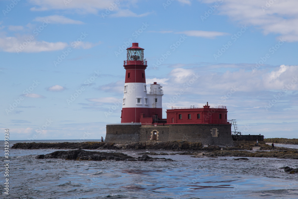 Longstone Lighthouse on the farne islands in Northumberland UK