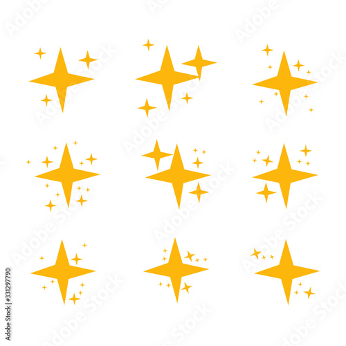 sparkling and twinkling icon vector sign isolated color editable. sparkling and twinkling symbol template for graphic and web design on white background