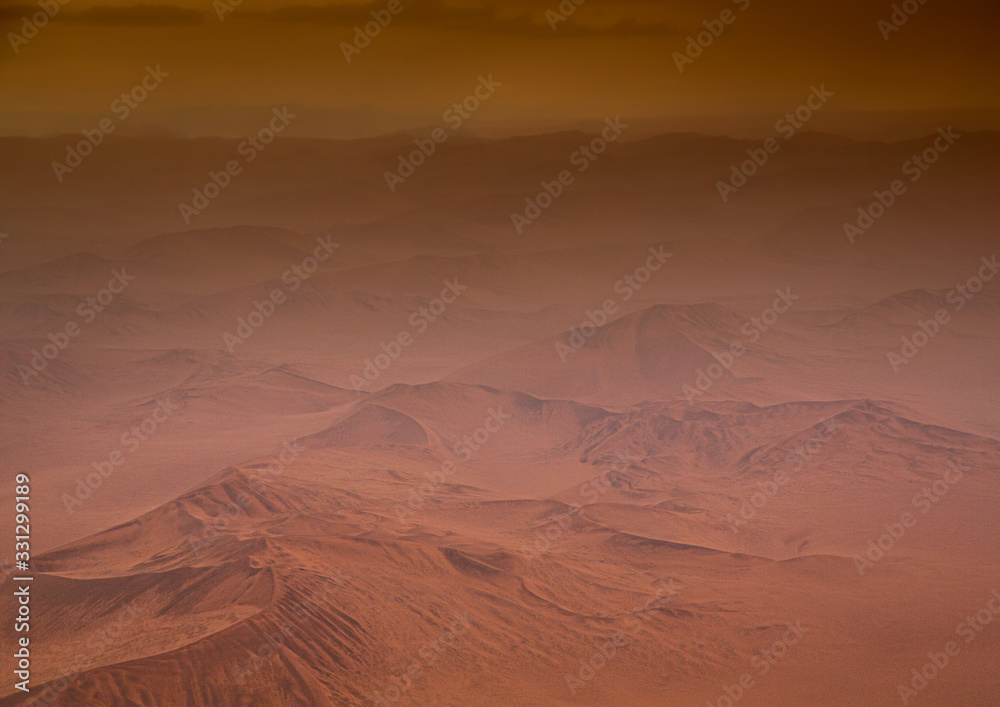 Naklejka premium Aerial picture of the landscape of the Namib Desert in western Namibia