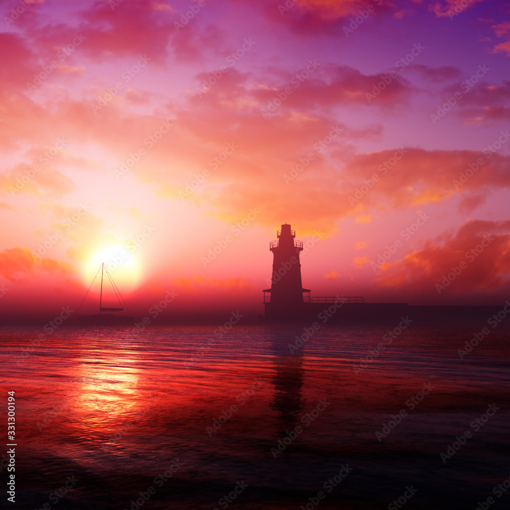 silhouette of lighthouse at sunset silhouette of lighthouse at sunset