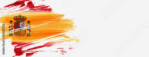 Banner with grunge brushed flag of Spain