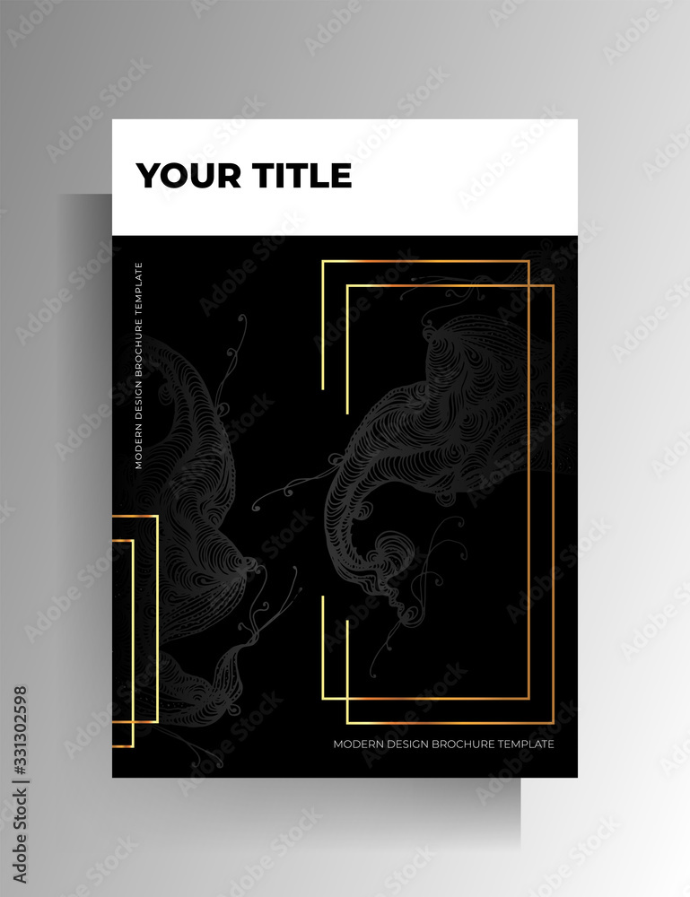 Cover template design for book, magazine, catalog, booklet. Hand-drawn graphic elements on a black background. Vector 10 EPS. Cover template design for book, magazine, catalog, booklet. Hand-drawn graphic elements on a black background. Vector 10 EPS.