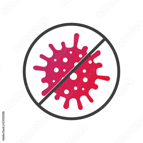 antibacterial, no bacteria sign vector icon illustration.