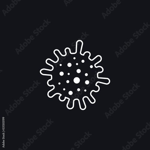 microbe, bacterium vector icon isolated on black.