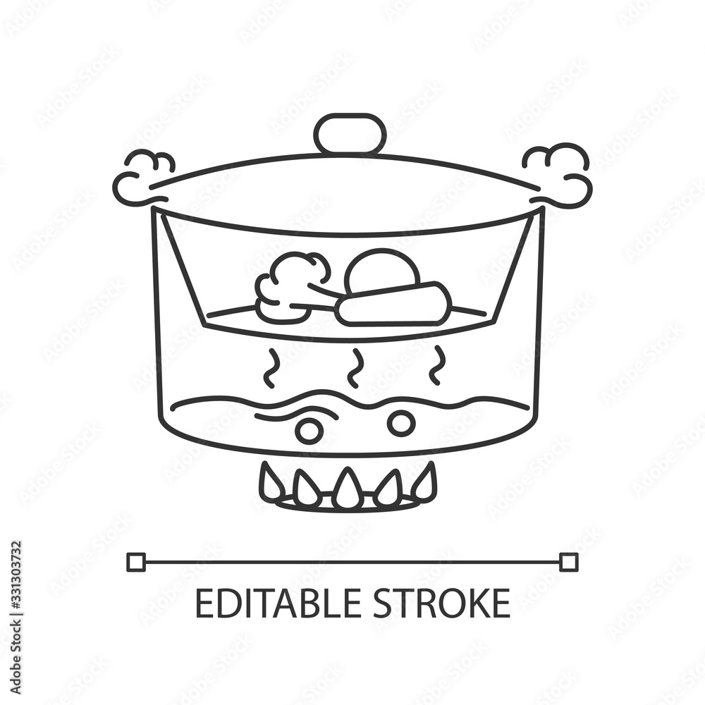 Steaming pixel perfect linear icon. Thin line customizable illustration