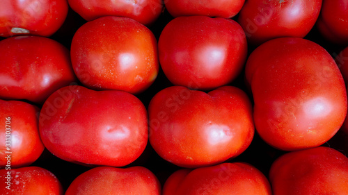 red tomatoes placed uniformly