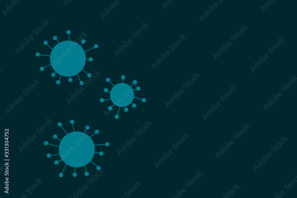 Virus silhouette on blue background, vector illustration Virus silhouette on blue background, vector illustration