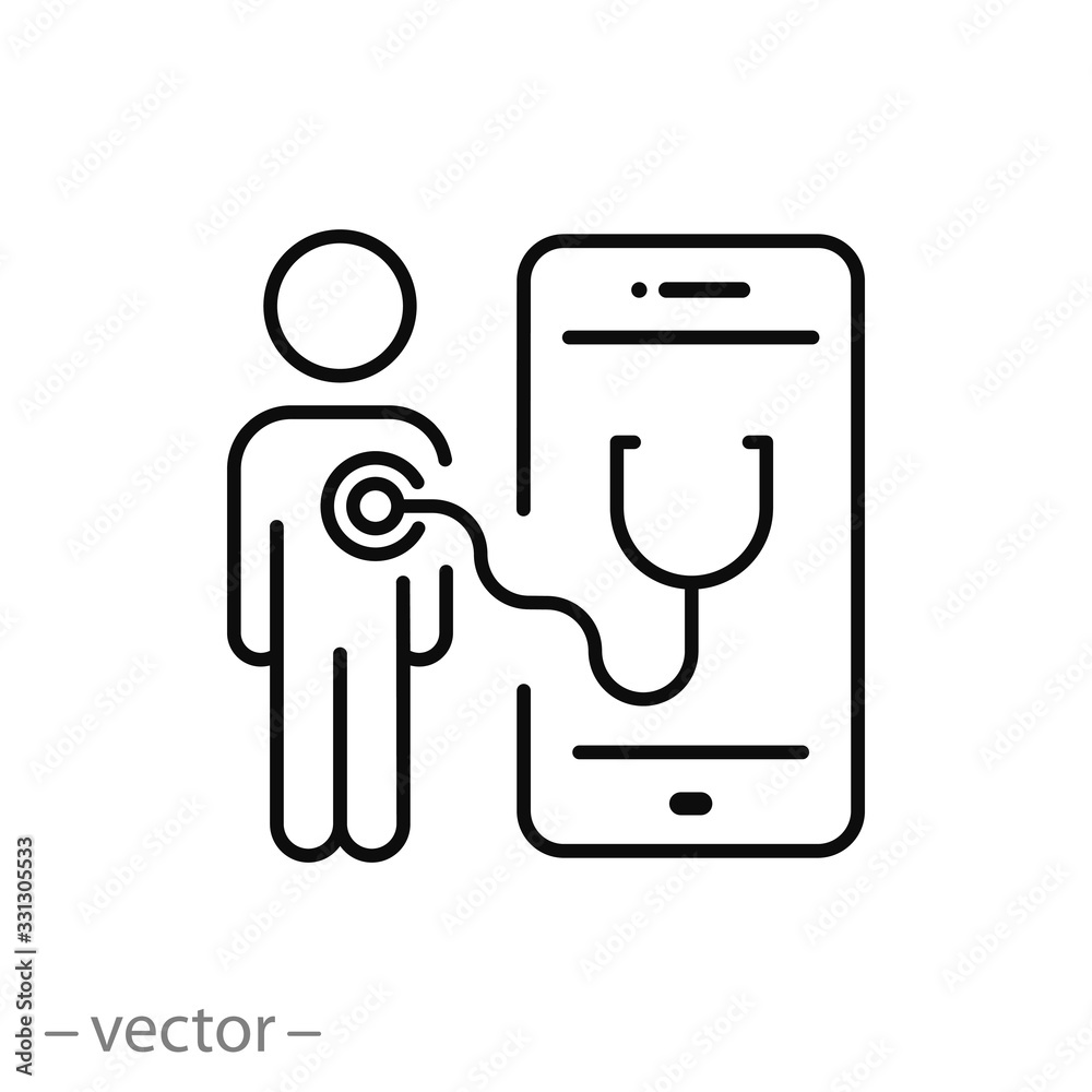 online professional doctor icon, medical consultation app for patient ...