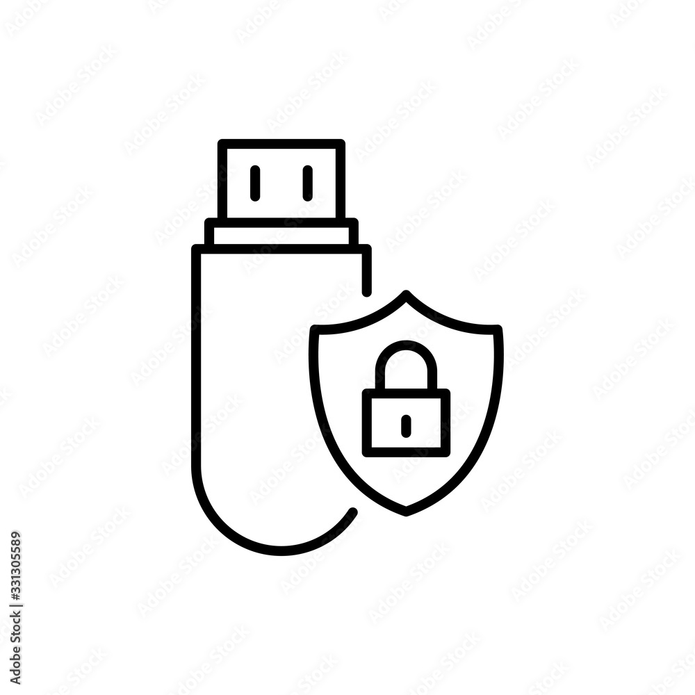 Secure Data input Vector icon Line Illustration. Secure Data input Vector icon Line Illustration.