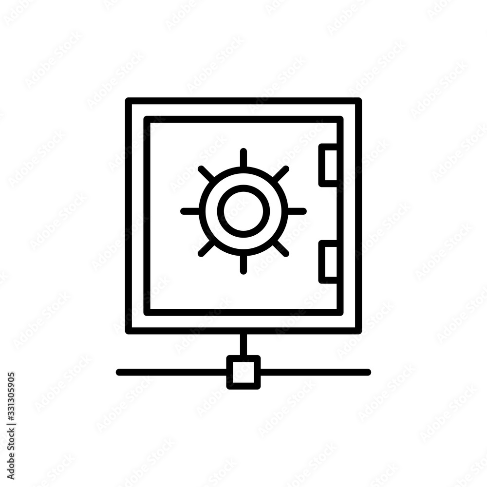 Network Secure Vault Vector icon Line Illustration. Network Secure Vault Vector icon Line Illustration.