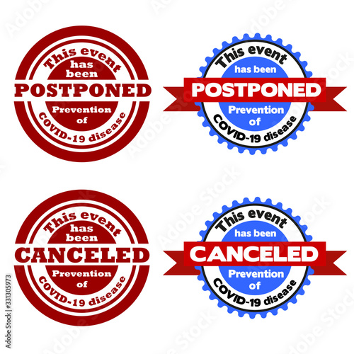 Stamps for canceling and postponing events during the COVID-19 pandemic Free Download Stamps for canceling and postponing events during the COVID-19 pandemic - GFXLoad