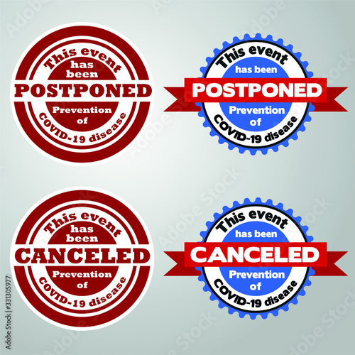 Stamps for canceling and postponing events during the COVID-19 pandemic